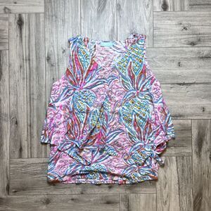 Anthony's Resort Wear Women's Pink Pineapple Flutter Tank Top Size Medium